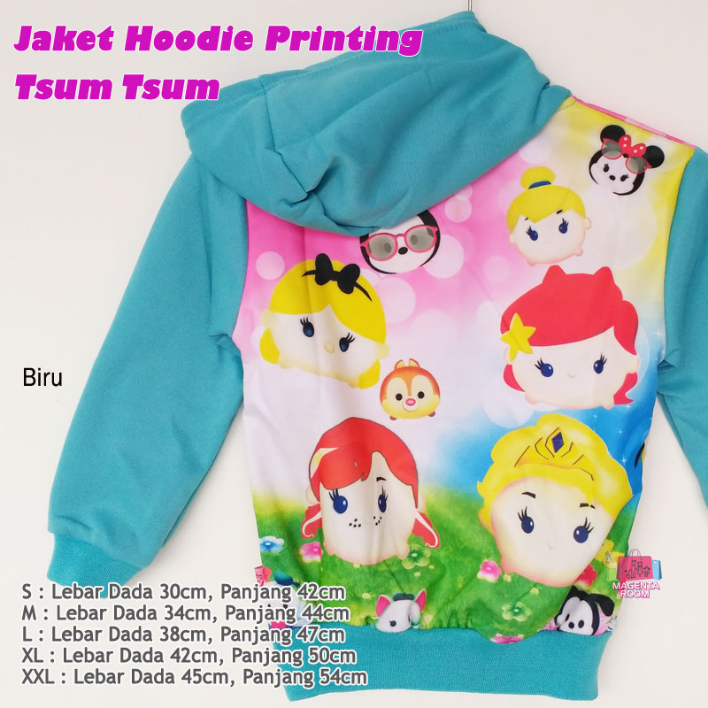 Jaket Anak Hoodie TSUM TSUM Printing  Magenta Room